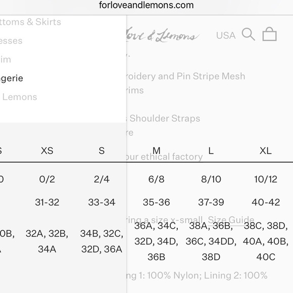 For Love And Lemons Bra XS - Picture 8 of 8